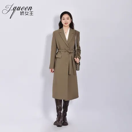 西装大衣女2024年春季新款气质高级感系带宽松显瘦中长款风衣大衣图片