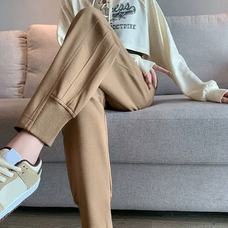 运动束脚卫裤女早秋百搭宽松显瘦bf原宿风休闲阔腿哈伦裤子潮ins图片