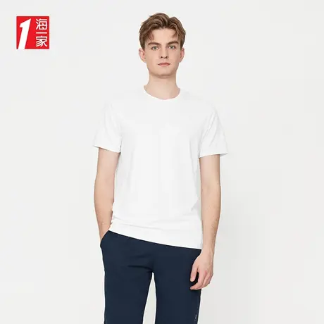 海一家舒适透气短T夏季运动休闲活力圆领男士短袖T恤图片