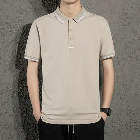 夏季商务休闲翻领男士POLO衫夏天2024新款潮流百搭男装上衣服短袖商品大图