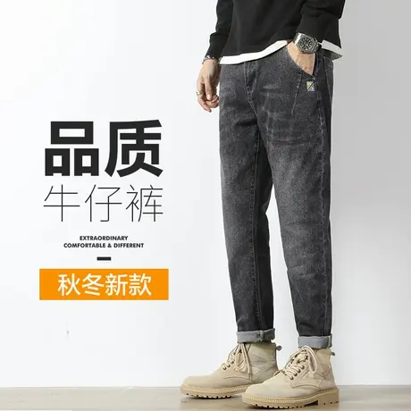 复古高端牛仔裤男款宽松直筒休闲男裤子春季秋冬款美式高街春秋款商品大图