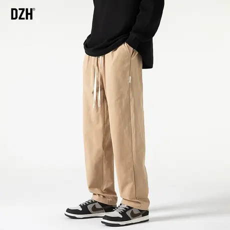男士卡其色裤子男宽松直筒春秋裤休闲裤宽松2023新款长裤百搭男裤商品大图