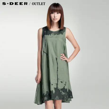 【新品】sdeer圣迪奥专柜正品女夏艺文泼墨晕染背心连衣裙3281262图片