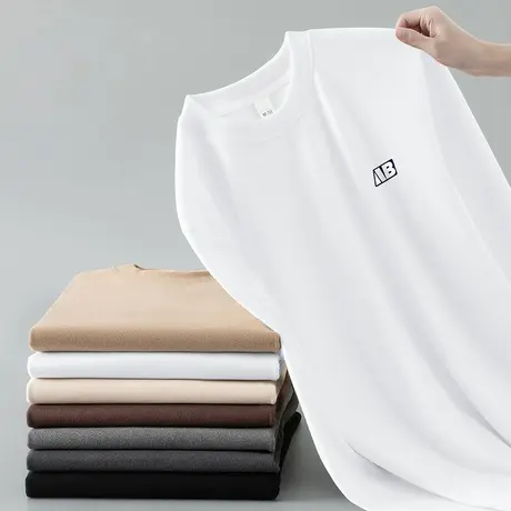 重磅德绒长袖t恤男秋冬保暖白色上衣服双面绒内搭打底衫圆领秋衣商品大图