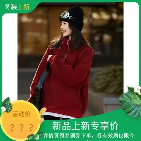 时尚气质卫衣2023年冬季新款女半高领套头加厚宽松休闲厚款上衣商品大图