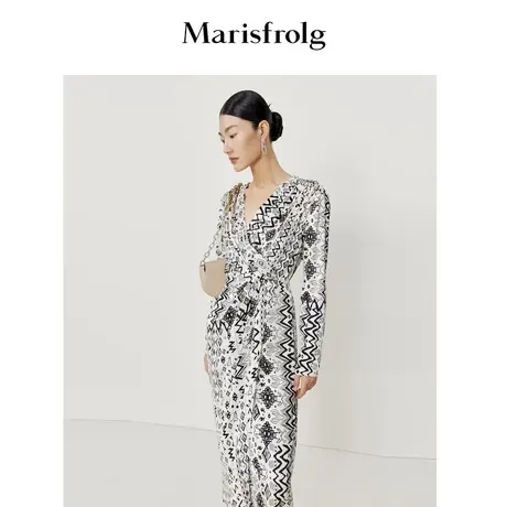 【真丝轻工艺】玛丝菲尔23夏季新桑蚕丝设计感花稿茶歇裙连衣裙子图片