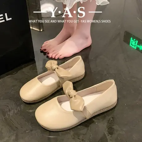 时尚爆款玛丽珍单鞋子女夏2024年春秋季新款蝴蝶结软底豆豆开车鞋商品大图