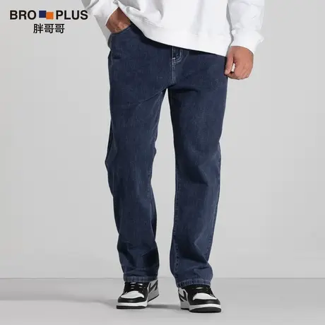 胖哥哥特大码牛仔裤男士秋季款直筒宽松休闲长裤子加肥加大ins潮商品大图