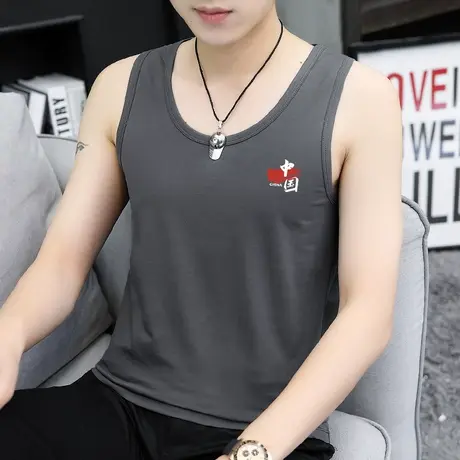 莫代尔冰丝背心男中国潮流跨栏运动坎肩吊带健身夏季凉感无袖汗衫商品大图