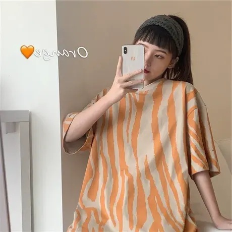 2023年春夏季新款大码情侣女装设计感小众上衣服宽松短袖t恤ins潮商品大图