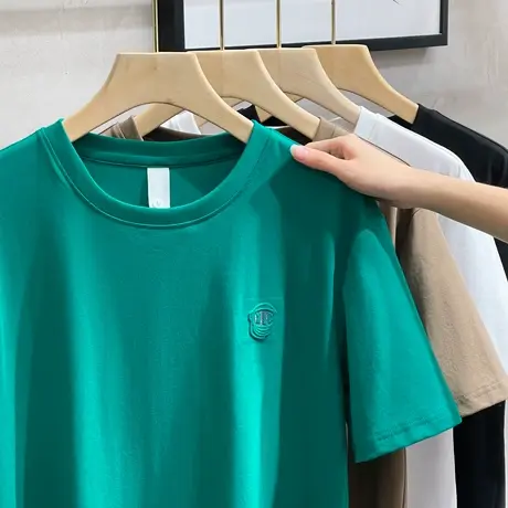 宇航员t恤男潮牌ins修身2023夏季新款简约男装印花打底衫男士短袖商品大图