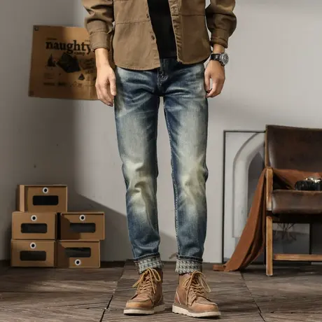 Modi Nick/摩帝尼克男士牛仔裤宽松直筒修身休闲男装裤子百搭男裤商品大图