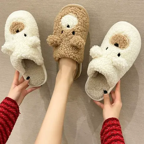 棉拖鞋女冬季可爱家用室内保暖防滑家居卡通月子鞋毛绒拖鞋冬天男商品大图