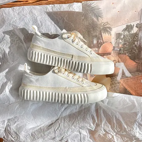 2022年春季新款帆布鞋女小众原创ins潮韩版ulzzang学生百搭板鞋子图片