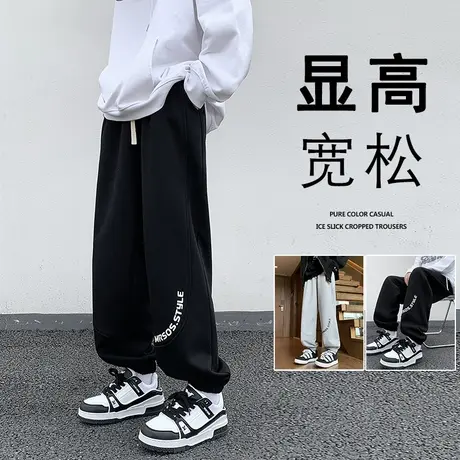 春秋季宽松阔腿束脚裤卫裤男潮流oversize休闲2024新款运动长裤子商品大图