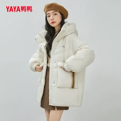 鸭鸭羽绒服女2023年冬季新款中长款时尚休闲显瘦保暖外套w图片