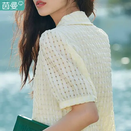 茵曼官方旗舰店法式高级感衬衫女娃娃领夏天女款上衣衬衣2023新款图片
