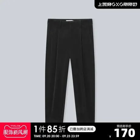 YATLAS亚锐男装2020冬季商场同款黑色直筒长裤男潮商品大图