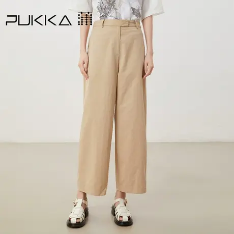 蒲PUKKA   棉质挺括线条美感萝卜裤女休闲裤直筒宽松长裤2023新款商品大图