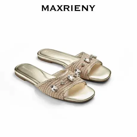 MAXRIENY带钻平底凉鞋女气质度假外穿拖鞋2025春季新款商品大图