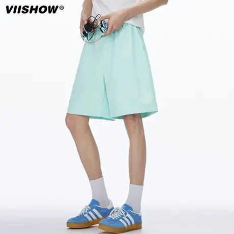 VIISHOW美式速干短裤男2025夏季直筒沙滩五分裤薄款百搭休闲短裤商品大图