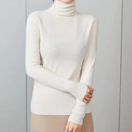 享永子【100%绵羊毛】细度17.6 贴身不扎 高领毛衣打底衫女秋冬图片