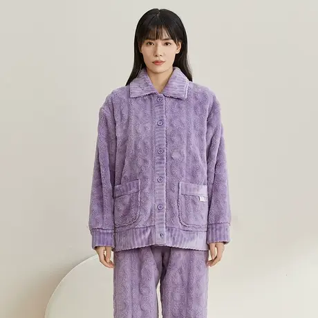 秋鹿【断码清仓】加厚秋冬季特价睡衣情侣套装可外穿珊瑚绒家居服商品大图