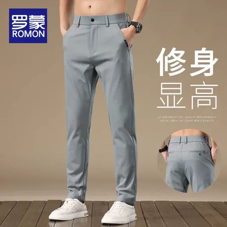 罗蒙男士休闲裤夏季薄款宽松直筒西裤2025新款潮牌百搭长裤子男款图片
