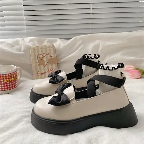 日系jk大头玛丽珍小皮鞋女2023年夏季新款复古可爱圆头Lolita厚底商品大图