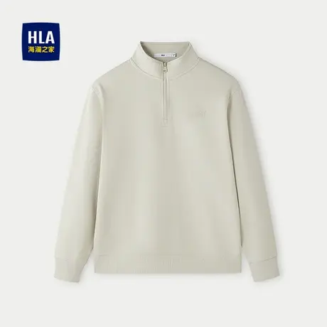 HLA/海澜之家高周波胸标卫衣25秋新款立领半开襟时尚弹力套头衫男图片