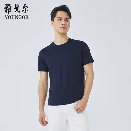 雅戈尔奥莱 商场同款男士短袖T恤新款官方正品商务休闲圆领T恤男商品大图