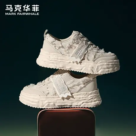 马克华菲板鞋男款2025新款秋季增高男鞋潮流厚底时尚溶解潮鞋子男商品大图