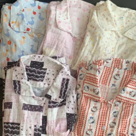 新品！！全棉双层纱睡衣女秋款长袖长裤家居服套装可爱卡通可外穿商品大图