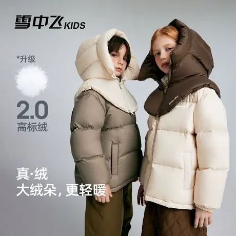雪中飞kids儿童羽绒服男童女童2025新款洋气趣玩帽童装加厚上衣商品大图