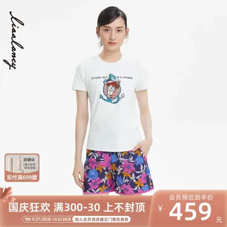 LANCY/俪雅朗姿女装短袖白色T恤字母休季商场同款图片