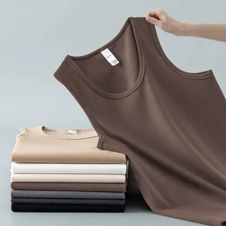 300g重磅德绒背心男秋冬保暖健身运动篮球坎肩双面绒无袖打底马甲商品大图