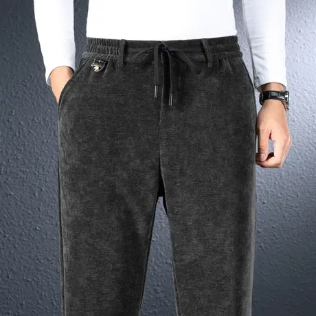 春秋款男士高端潮牌男裤子秋冬季男生痞帅弹力保暖抗寒休闲裤运动商品大图