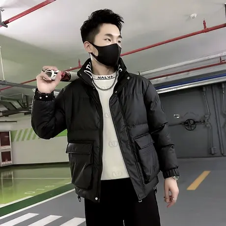 潮牌棉服外套冬季加厚个性口袋工装立领棉衣2023年新款冬装棉袄图片