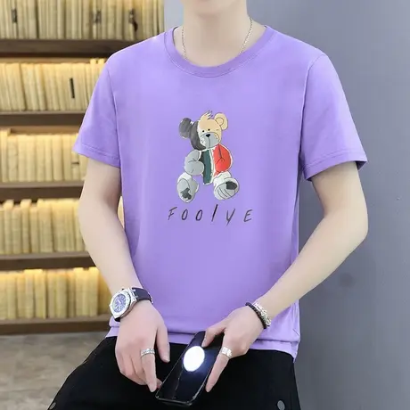 棉感短袖t恤男夏装2023年新款夏季男装宽松上衣半袖薄款体恤夏款商品大图