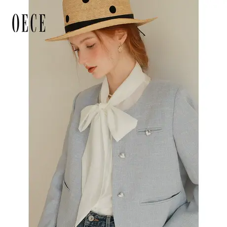 Oece法式浪漫小西装女2024春季新款女装气质通勤短外套小个子图片