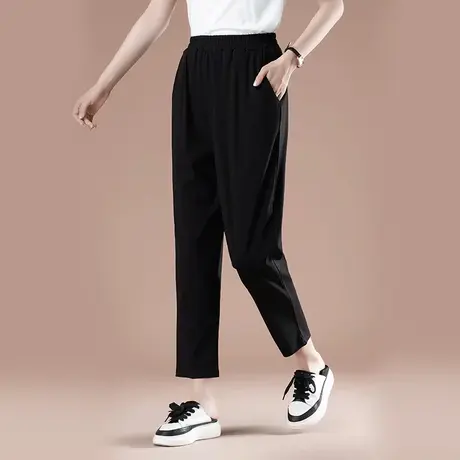 哈伦裤女春秋薄款加肥加大码女裤高腰宽松休闲裤子百搭显瘦九分裤图片