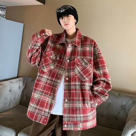 高级感小香风外套男春秋款巴洛克韩版痞帅工装夹克ulzzang上衣服图片