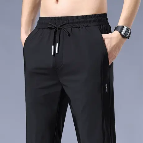 冰凉凉感夏款运动休闲长裤男士夏季薄款男裤弹力速干冰丝裤子夏裤商品大图