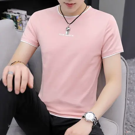 青年短袖T恤男纯棉半袖夏装韩版上衣学生卫衣夏季汗衫时尚男装潮图片