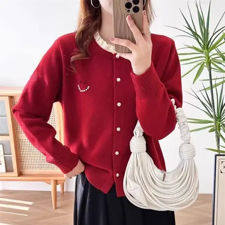 开衫毛衣女款2023新款秋冬内搭外穿宽松洋气上衣冬季针织打底衫女图片