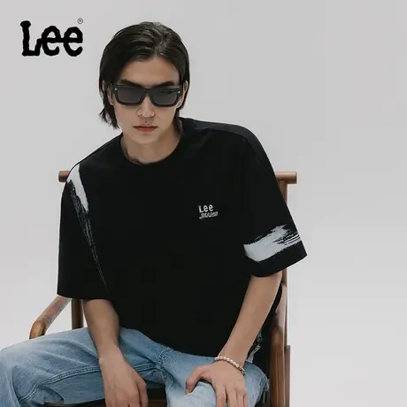 Lee商场同款24早春新品舒适版笔触图案设计男短袖T恤LMT006917203图片
