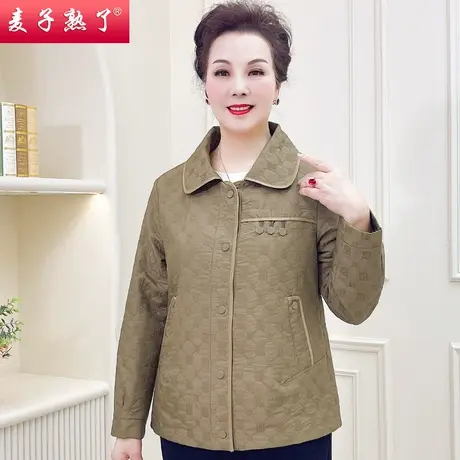 妈妈春装外套洋气小个子夹克春秋上衣服开衫2024长袖中老年人女装商品大图