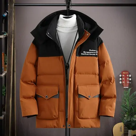 2022新款冬季男士棉衣夹克外套拼接撞色韩版潮流学生羽绒棉服袄子商品大图