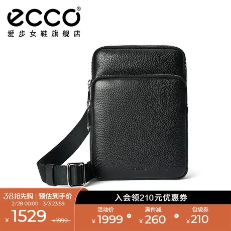 ECCO爱步单肩包男女 黑色真皮手提包斜挎包包包 斜挎包9107773商品大图