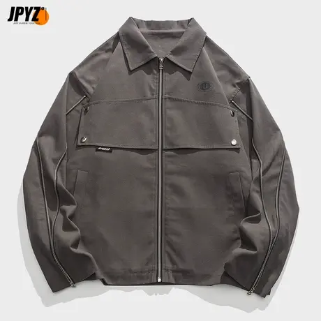 美式机能工装外套男士潮流春秋款潮牌大码棉衣服宽松冲锋衣夹克商品大图